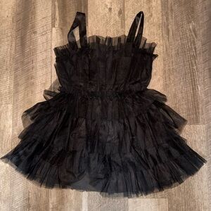Stori Black Tulle Mini Dress